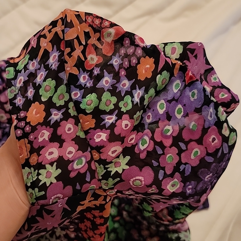 Zara Floral Print Draped Mini Dress NWT - Picture 9 of 9